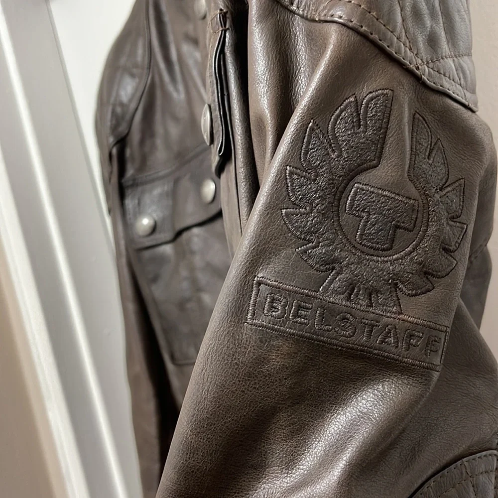 !SOLD! Belstaff Calf Leather Motorcycle Jacket with Removable Protective Armor - Picture 8 of 16